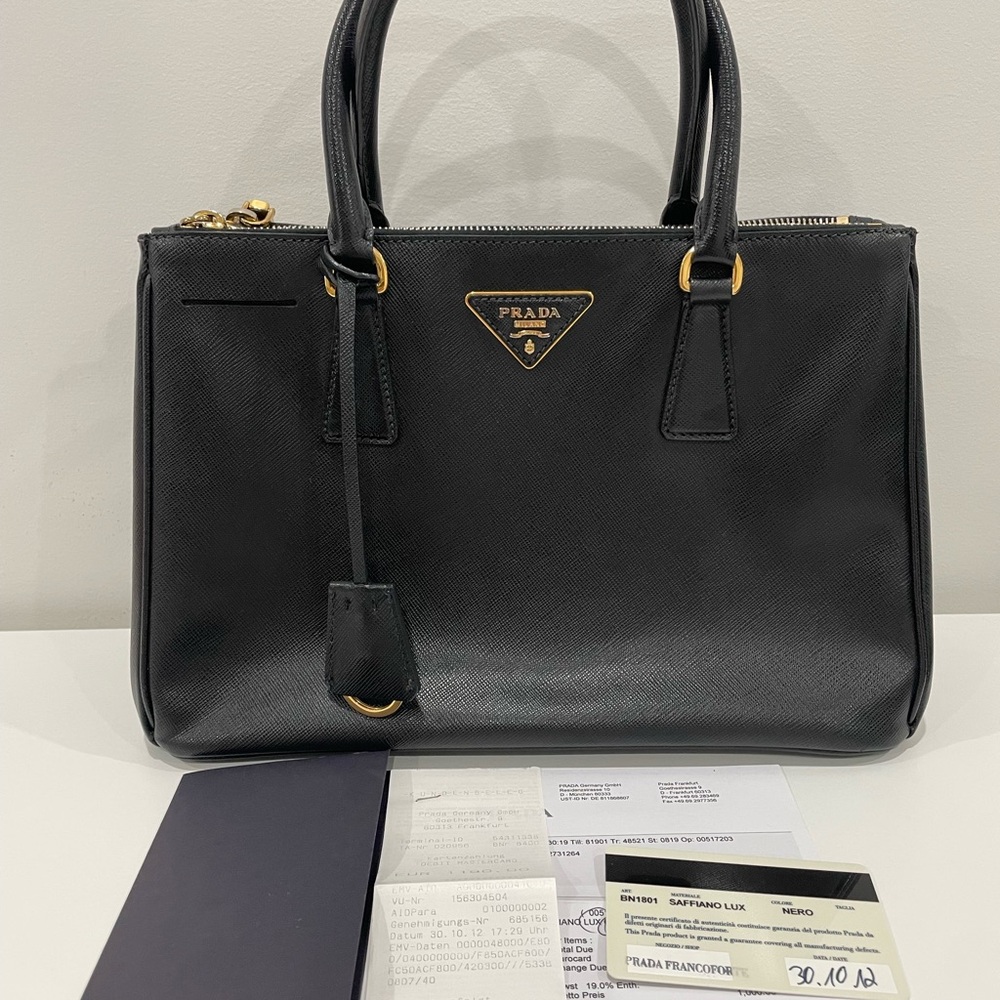 Prada Black Saffiano Leather Satchel
